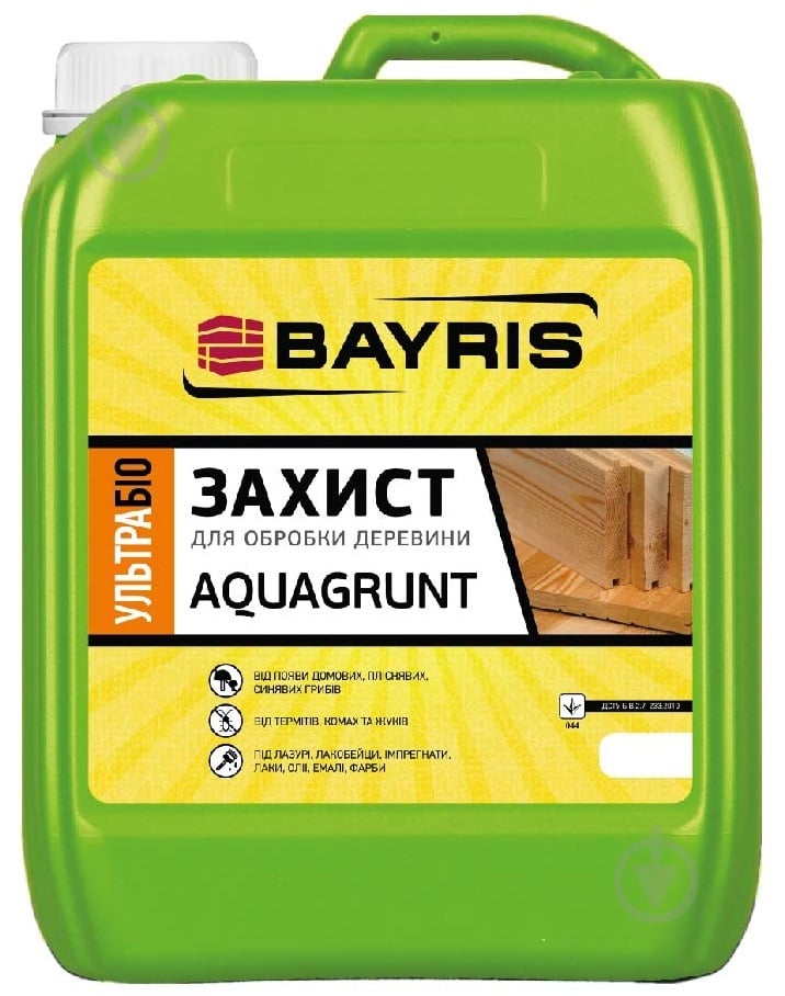 Ґрунт-антисептик Bayris Aquagrunt безбарвний не створює плівки 5 л - фото 1 Ґрунт-антисептик Bayris Aquagrunt безбарвний не створює плівки 5 л - фото 1