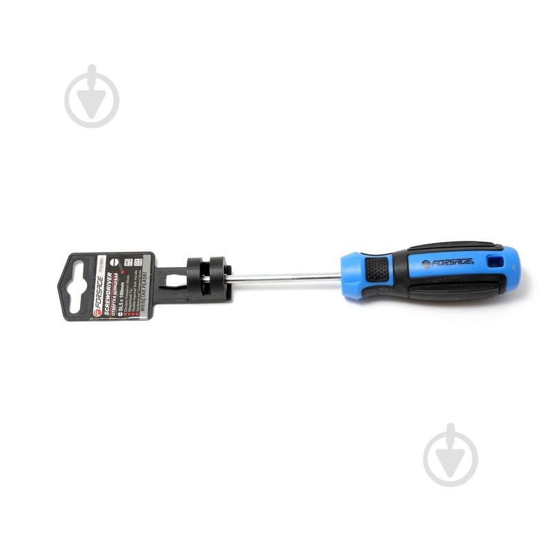 Отвертка Forsage шлицевая магнитная SL5, на пластиковом держателе F-7130755 - фото 1
