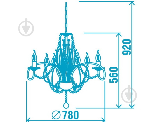 Люстра підвісна Victoria Lighting 8xE14 білий Arfa/SP8 - фото 4