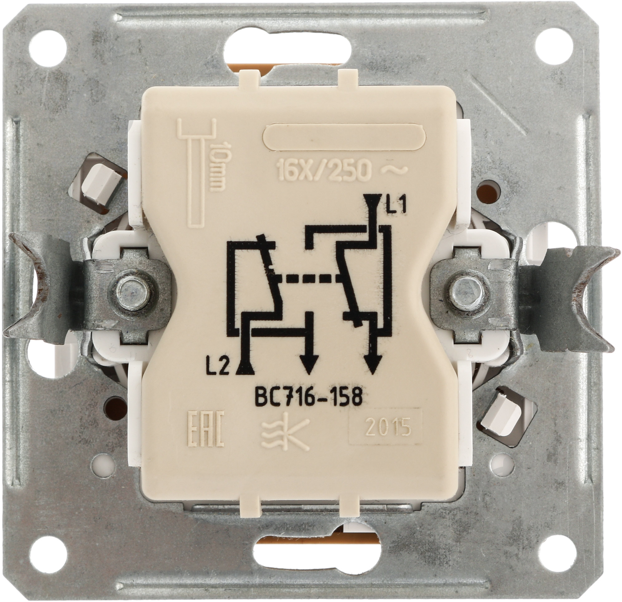 Выключатель одноклавишный Schneider Electric Wessen W-59 без подсветки бук - фото 3