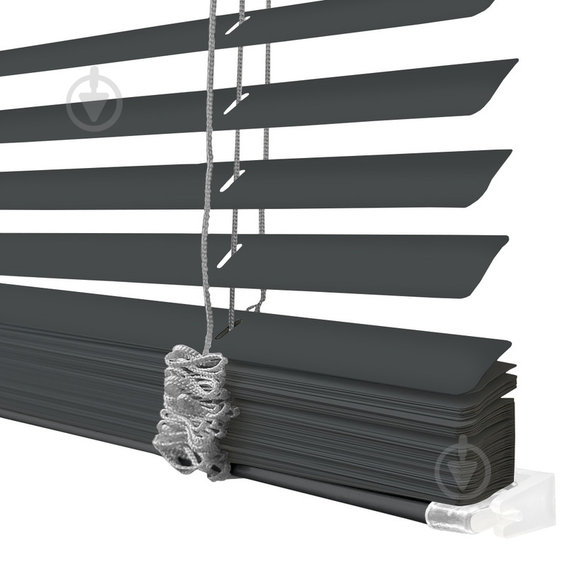 Жалюзі Rollotex алюмінієві горизонтальні з фіксацією 125х190 см антрацит матові - фото 5