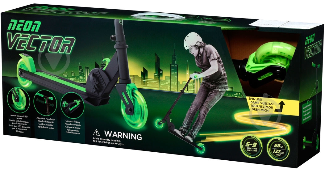 Самокат Neon Vector салатовый N100907 - фото 5 Самокат Neon Vector салатовый N100907 - фото 5
