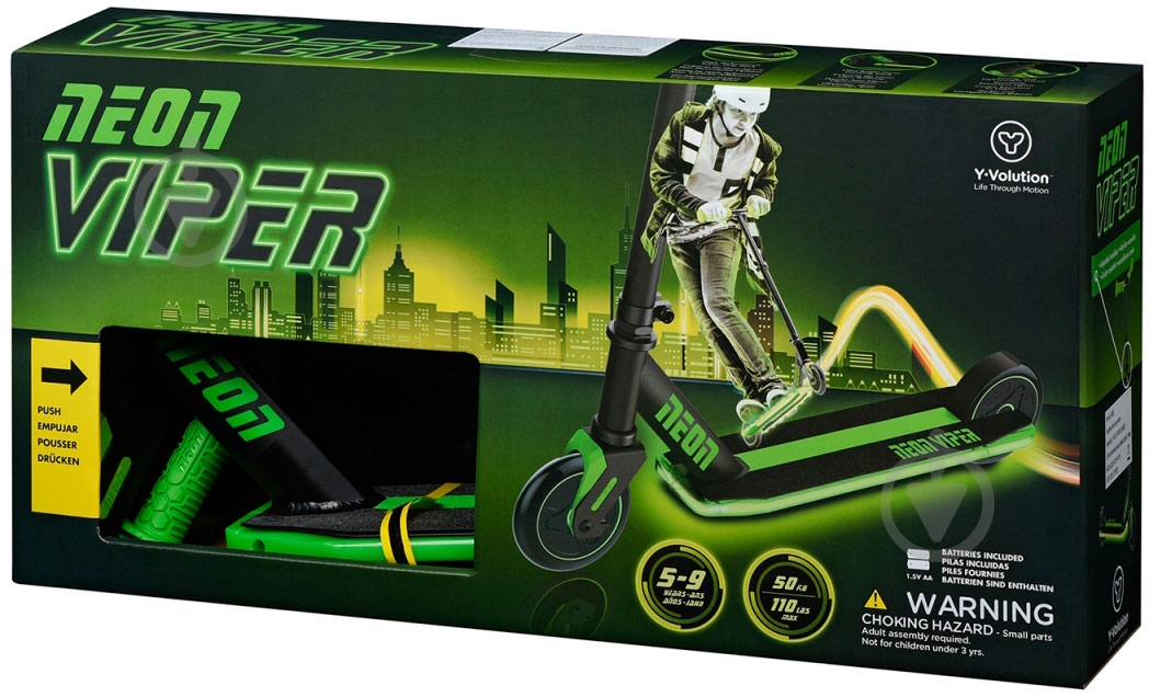 Самокат Neon детский Viper салатовый N100829 - фото 5