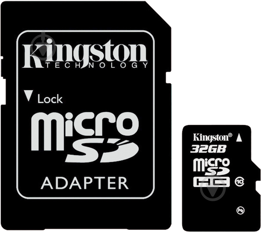 Карта памяти Kingston microSDHC 32GB Class 10 + SD adapter - фото 1 Карта памяти Kingston microSDHC 32GB Class 10 + SD adapter - фото 1
