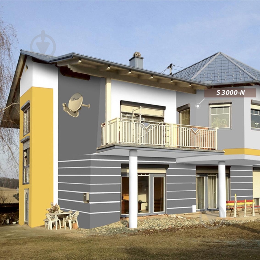 Краска акриловая Feidal Fassadenfarbe economic мат белый 2,5 л - фото 17