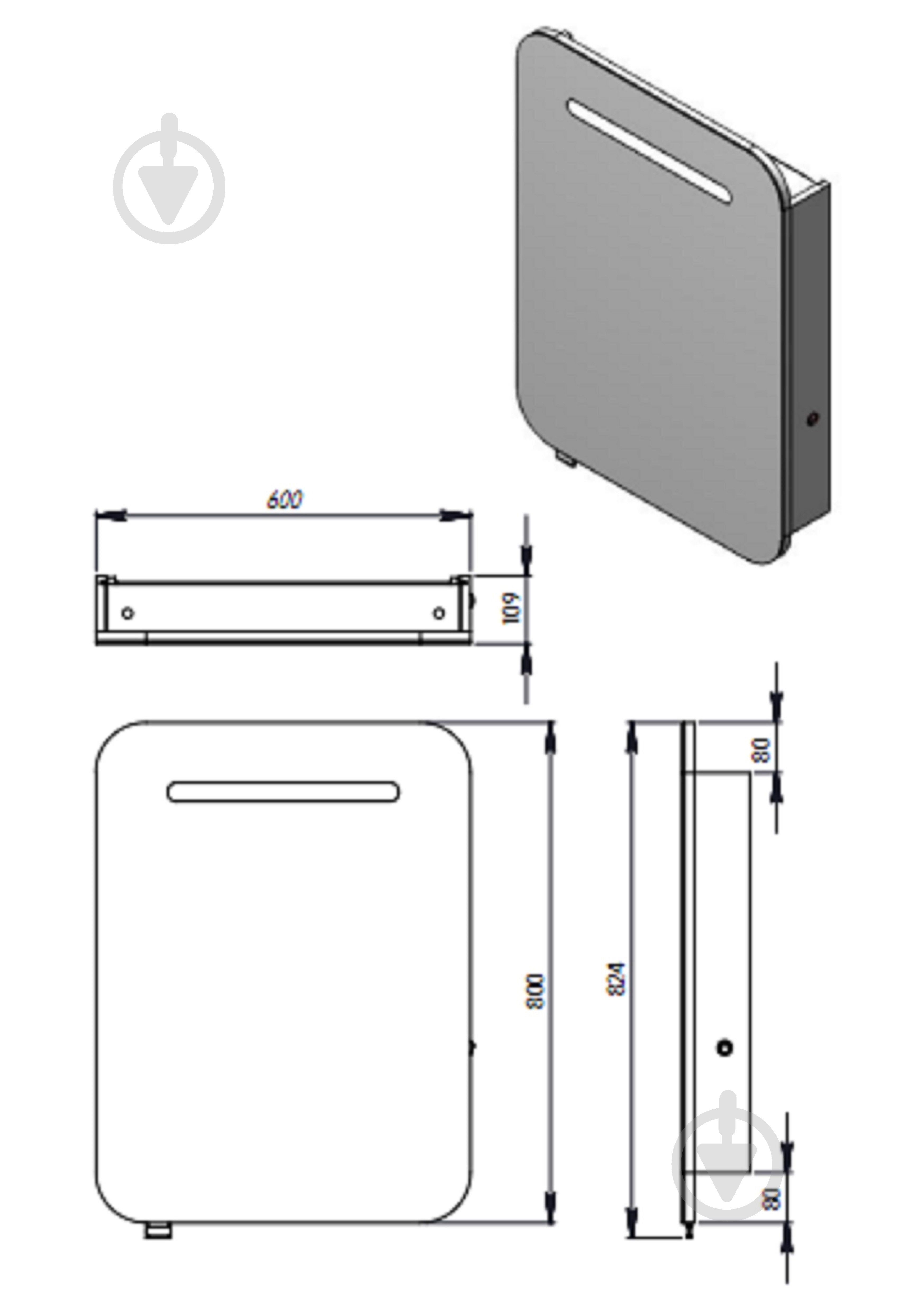 Зеркальный шкаф ЮВЕНТА Prato -60 - фото 5 Зеркальный шкаф ЮВЕНТА Prato -60 - фото 5