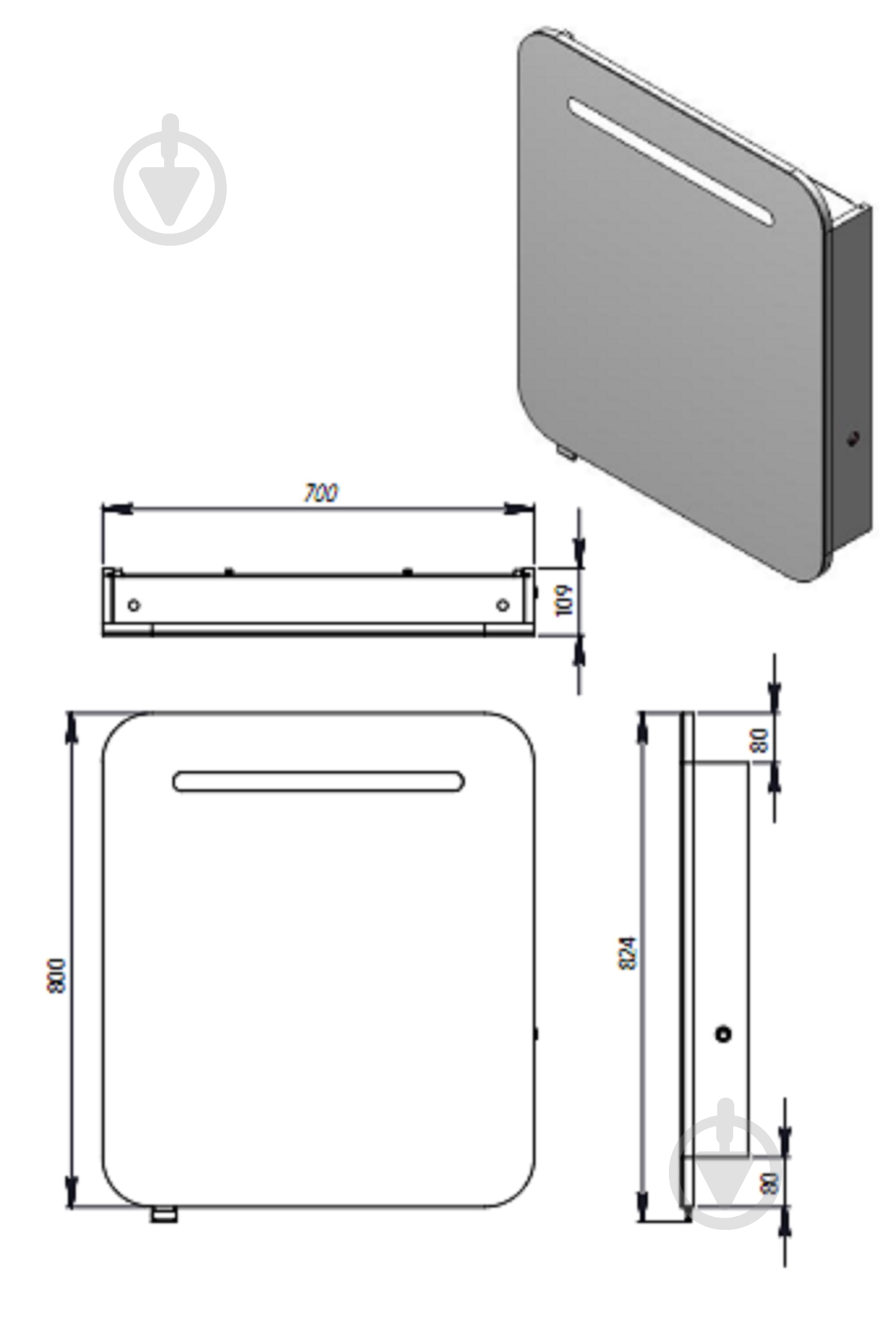 Зеркальный шкаф ЮВЕНТА Prato -70 - фото 6