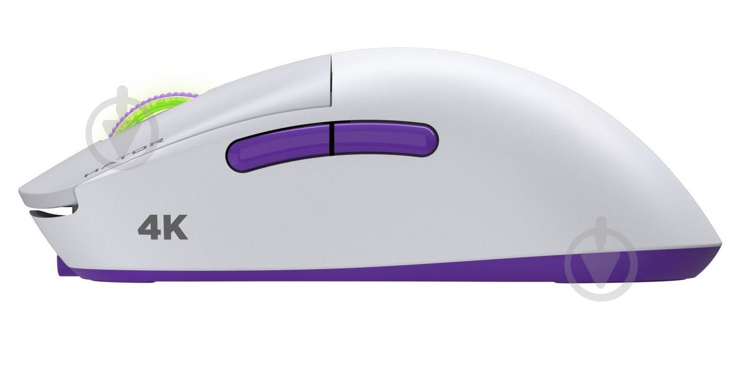 Мышка беспроводная Hator Quasar 2 Ultra 4K Wireless white/lilac (HTM571WL) - фото 3