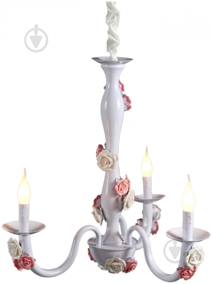 Люстра подвесная Versan PRIMAVERA 3xE14 белый с розовым 70022-3/WHITE - фото 1