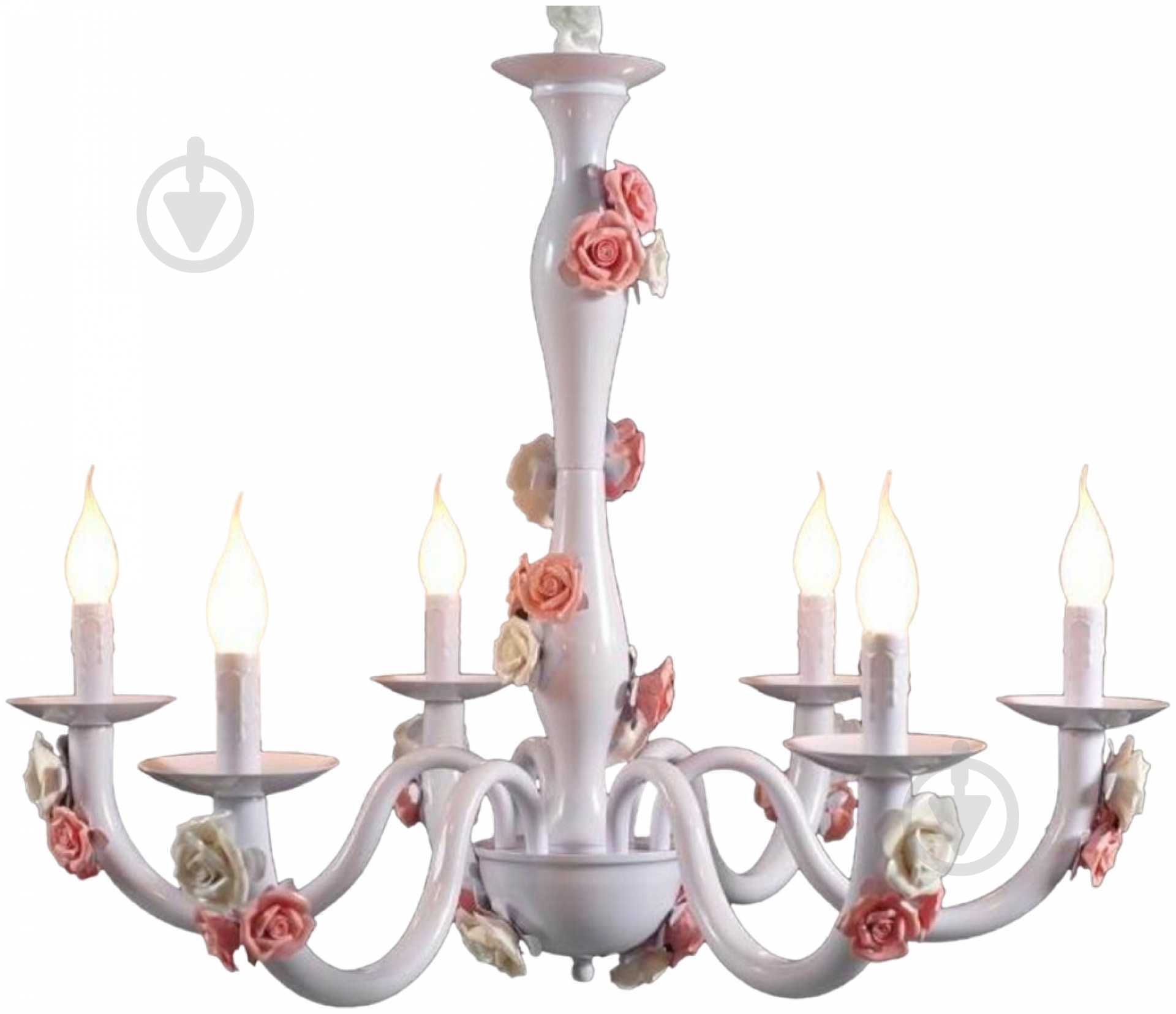Люстра подвесная Versan PRIMAVERA 6xE14 белый с розовым 70022-6/WHITE - фото 1