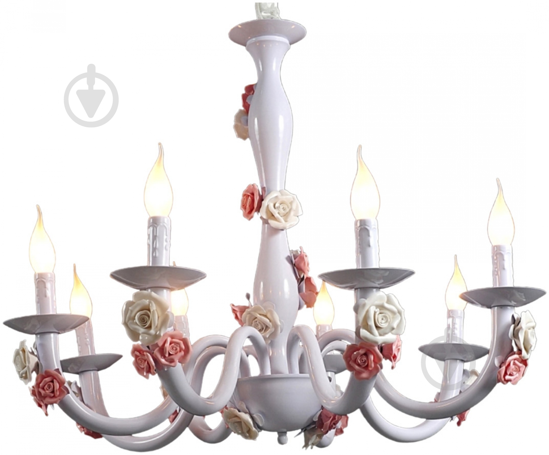 Люстра подвесная Versan PRIMAVERA 8xE14 белый с розовым 70022-8/WHITE - фото 1