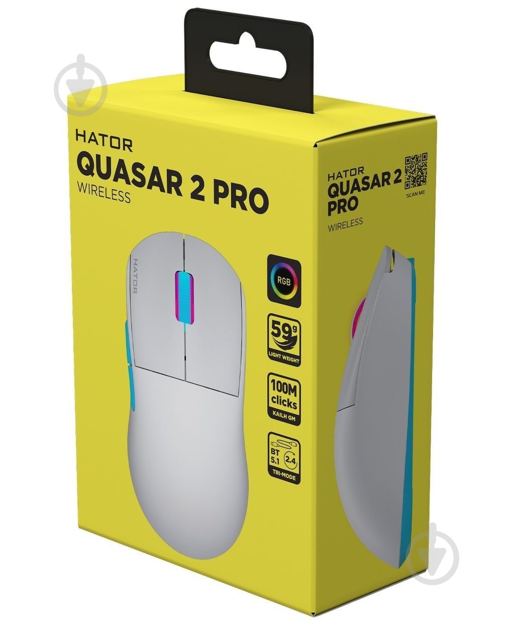 Мышка беспроводная Hator Quasar 2 Pro Wireless white/cyan (HTM561WC) - фото 5