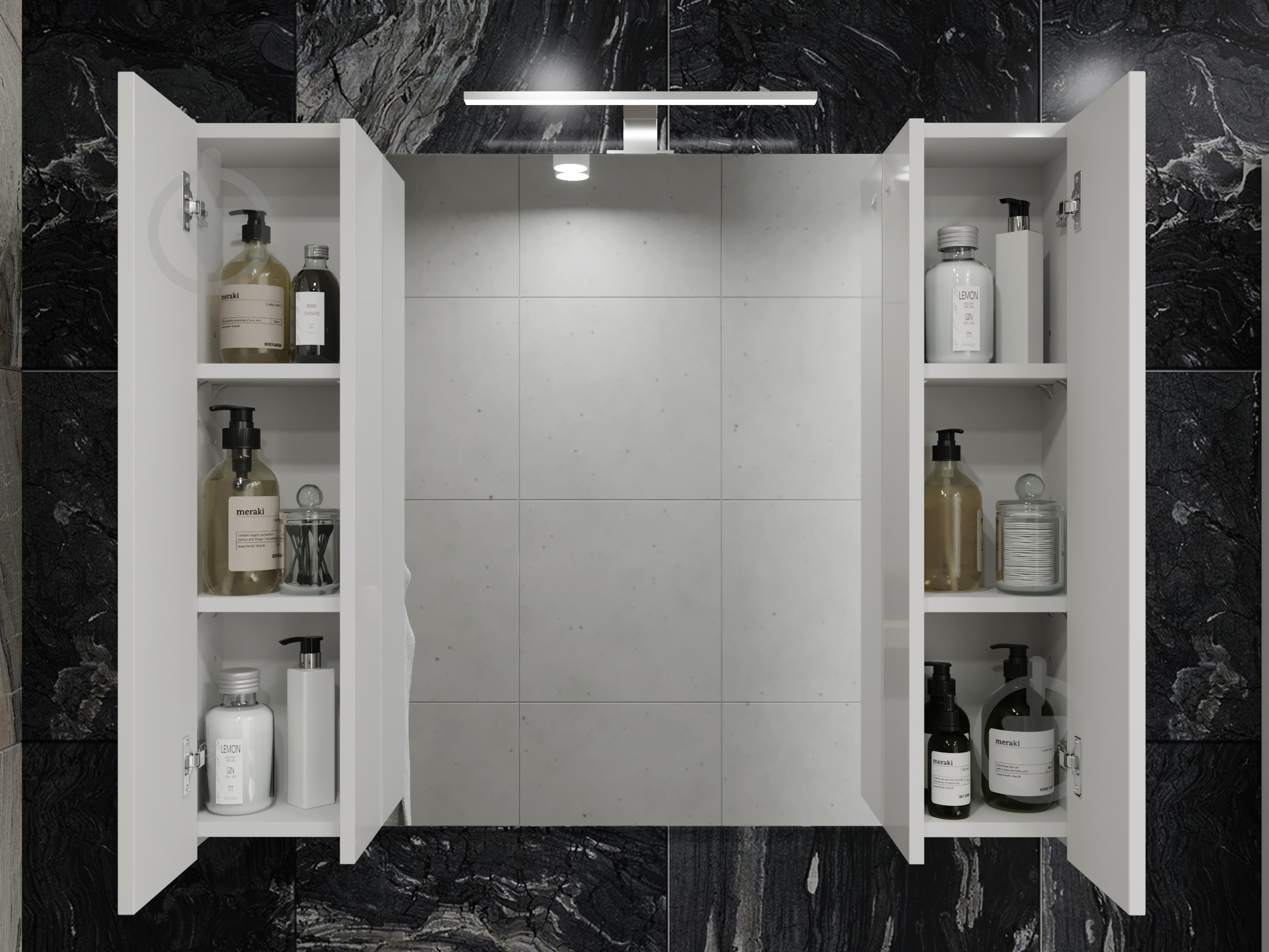 Зеркальный шкаф ЮВЕНТА Bronx - 100 дуб Вотан - фото 2