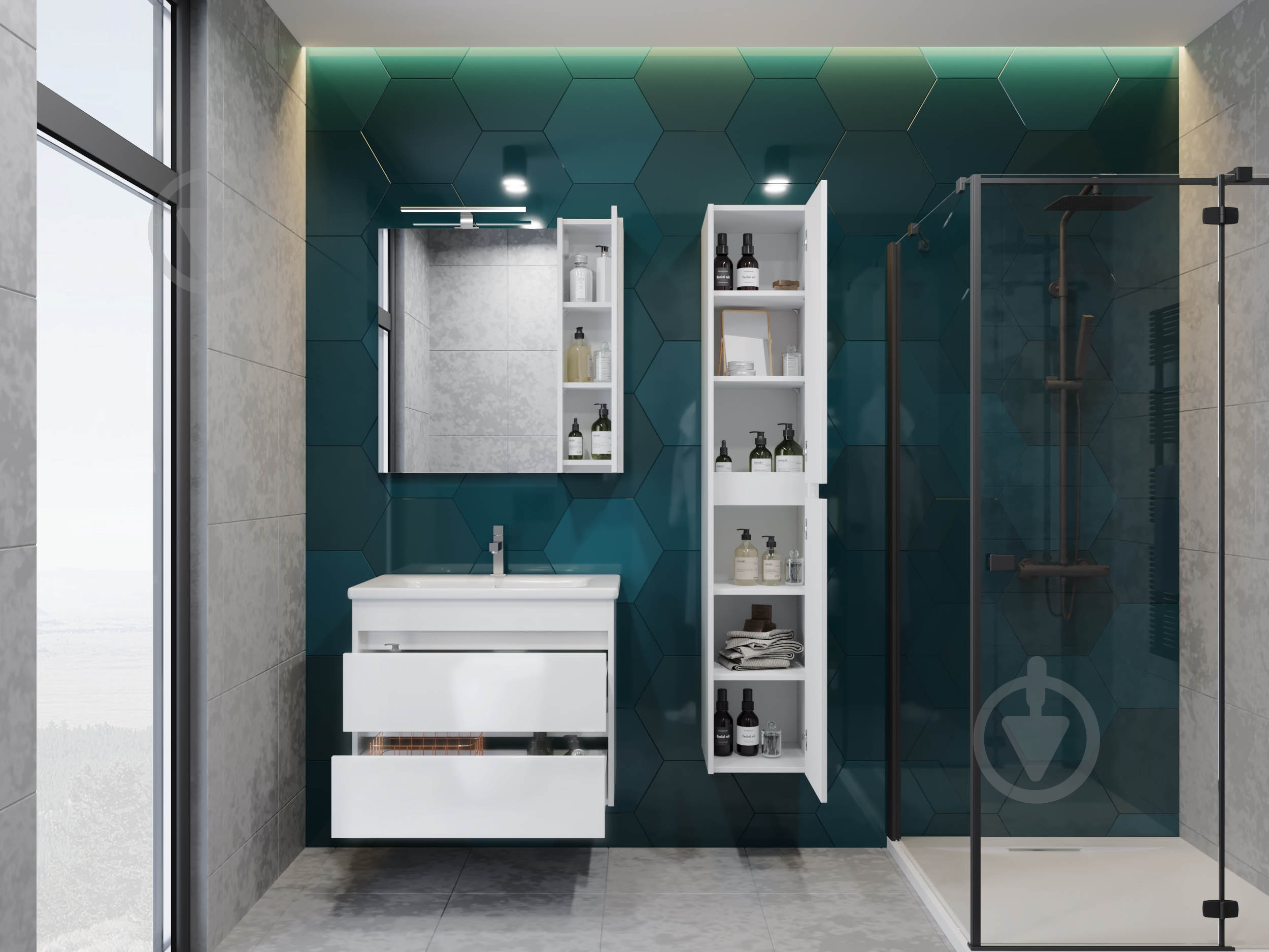 Зеркальный шкаф ЮВЕНТА Bronx - 65 белый - фото 4