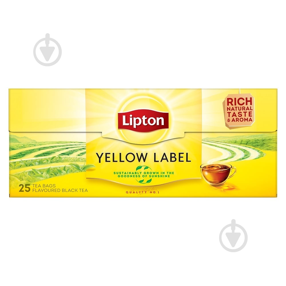 Чай черный Lipton Yellow Label 25 шт. 75 г - фото 1