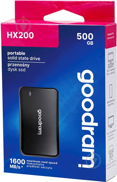 SSD-накопитель Goodram 500GB 2,5" USB Type-C (SSDPR-HX200-500) - фото 3 SSD-накопитель Goodram 500GB 2,5" USB Type-C (SSDPR-HX200-500) - фото 3