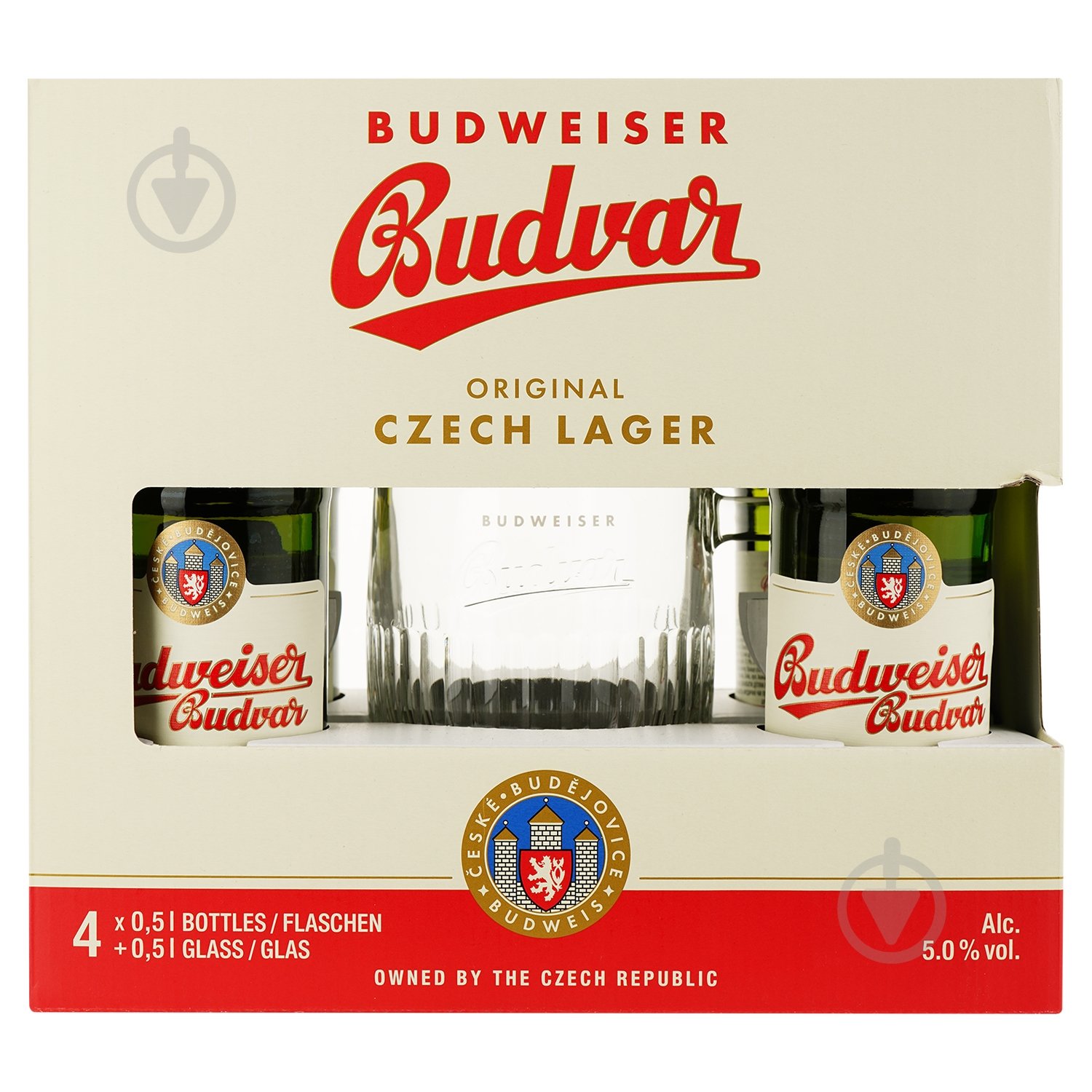 Набір пива Budweiser 0.5 л ст 4 шт. + Кружка 0.5 л 2 л - фото 1 Набір пива Budweiser 0.5 л ст 4 шт. + Кружка 0.5 л 2 л - фото 1