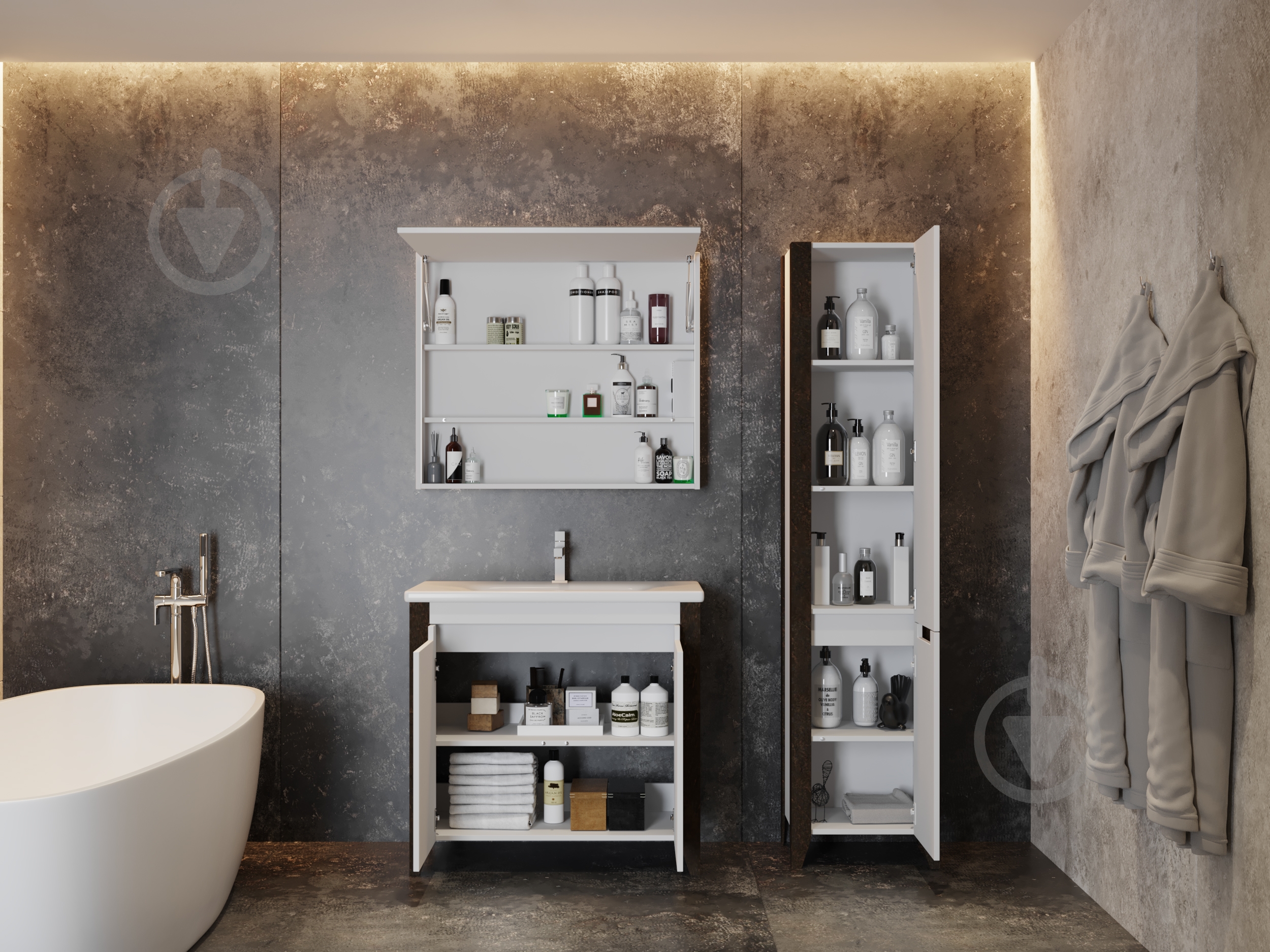 Зеркальный шкаф ЮВЕНТА Queen- 90 белый - фото 4