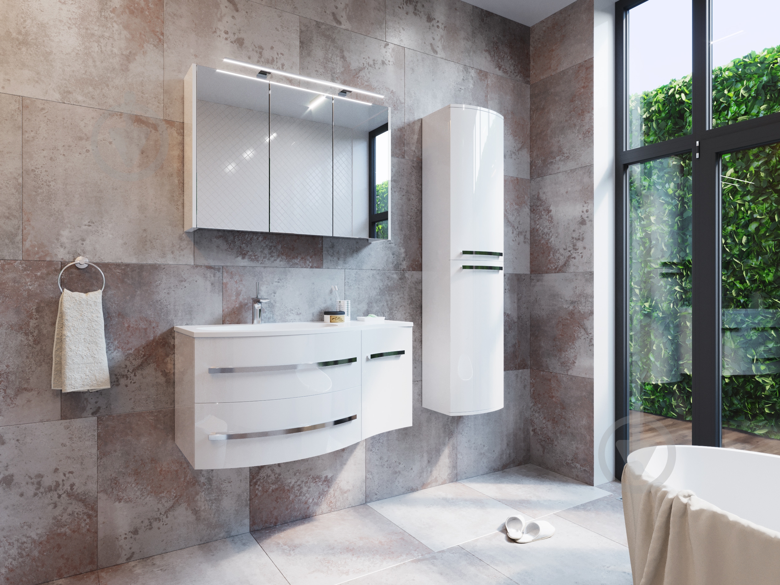 Зеркальный шкаф ЮВЕНТА Vanessa-100 белый - фото 6