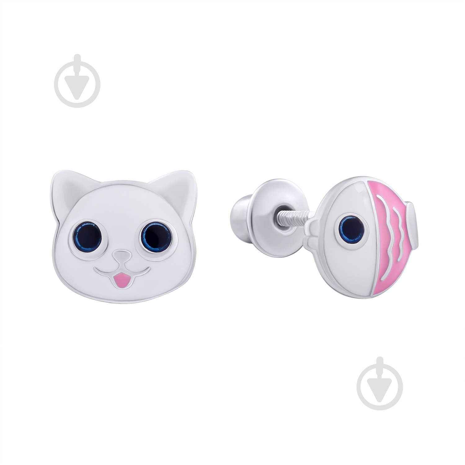Серьги UMa&UMi Котик с рыбкой - фото 1 Серьги UMa&UMi Котик с рыбкой - фото 1