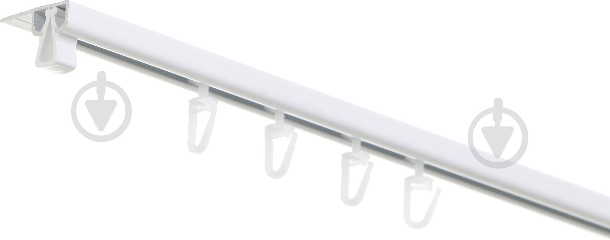 Карниз АГС 801057 одинарный укомплектованный 200 см белый - фото 1