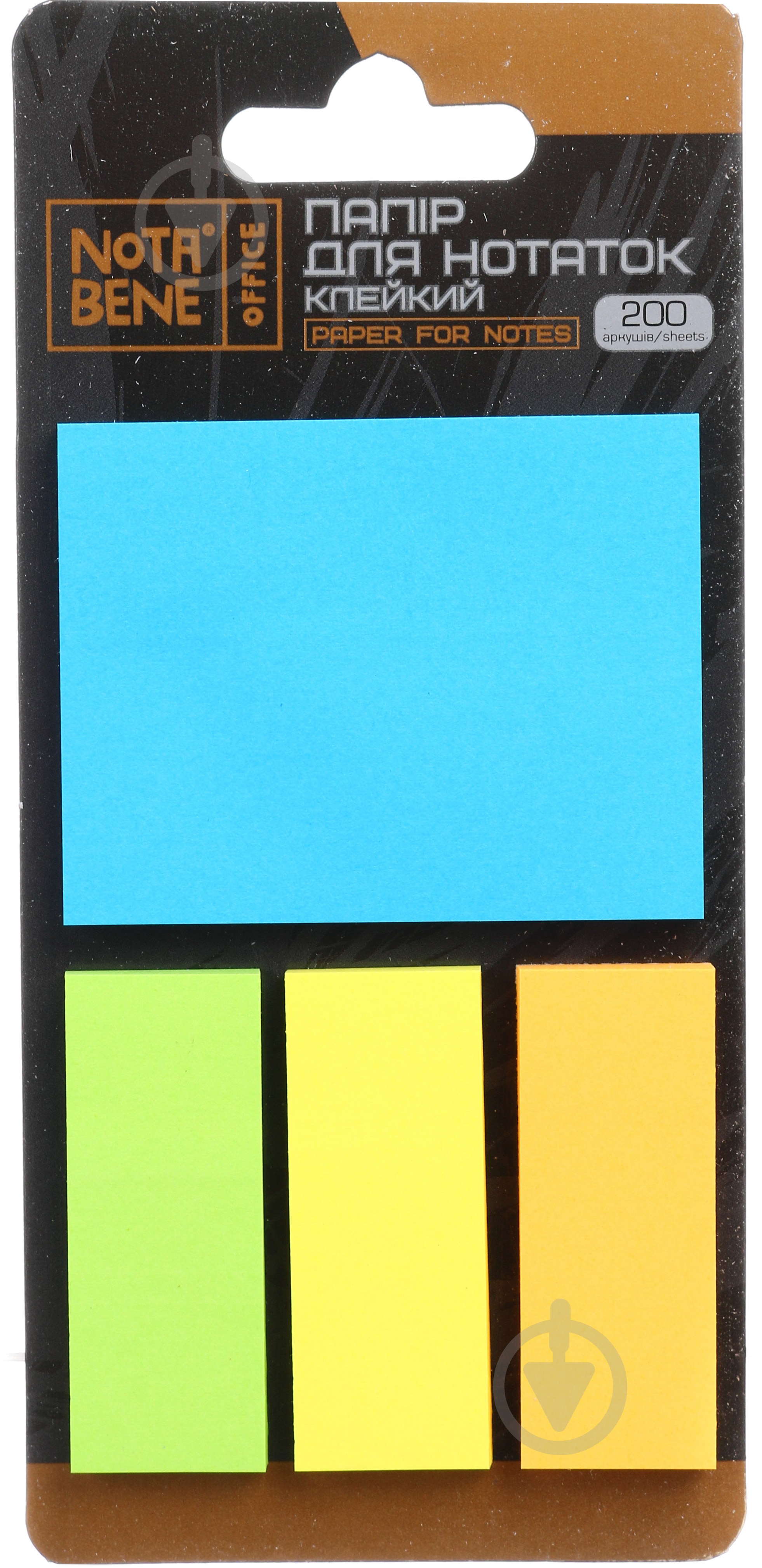 Бумага для заметок клейкий 65х50/20х50 мм 200 листов разноцветный Nota Bene - фото 1