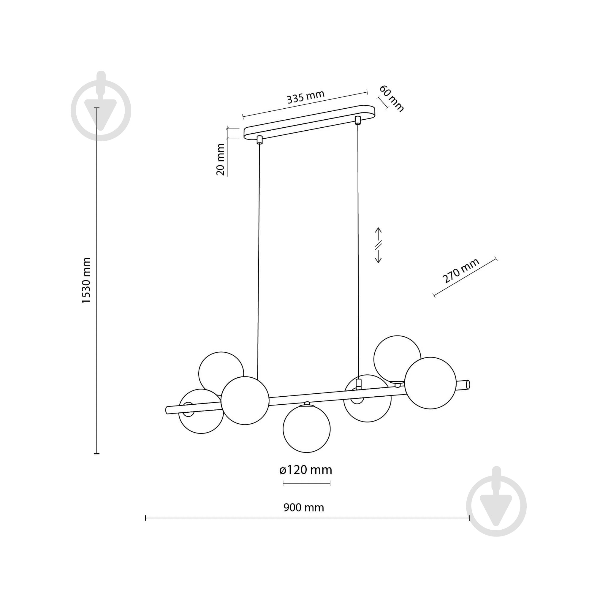 Люстра подвесная TK Lighting Estera 7PL 7xG9 янтарный - фото 7 Люстра подвесная TK Lighting Estera 7PL 7xG9 янтарный - фото 7