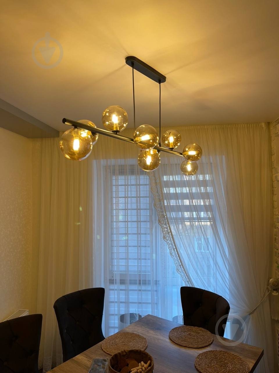 Люстра подвесная TK Lighting Estera 9PL 9xG9 янтарный - фото 4