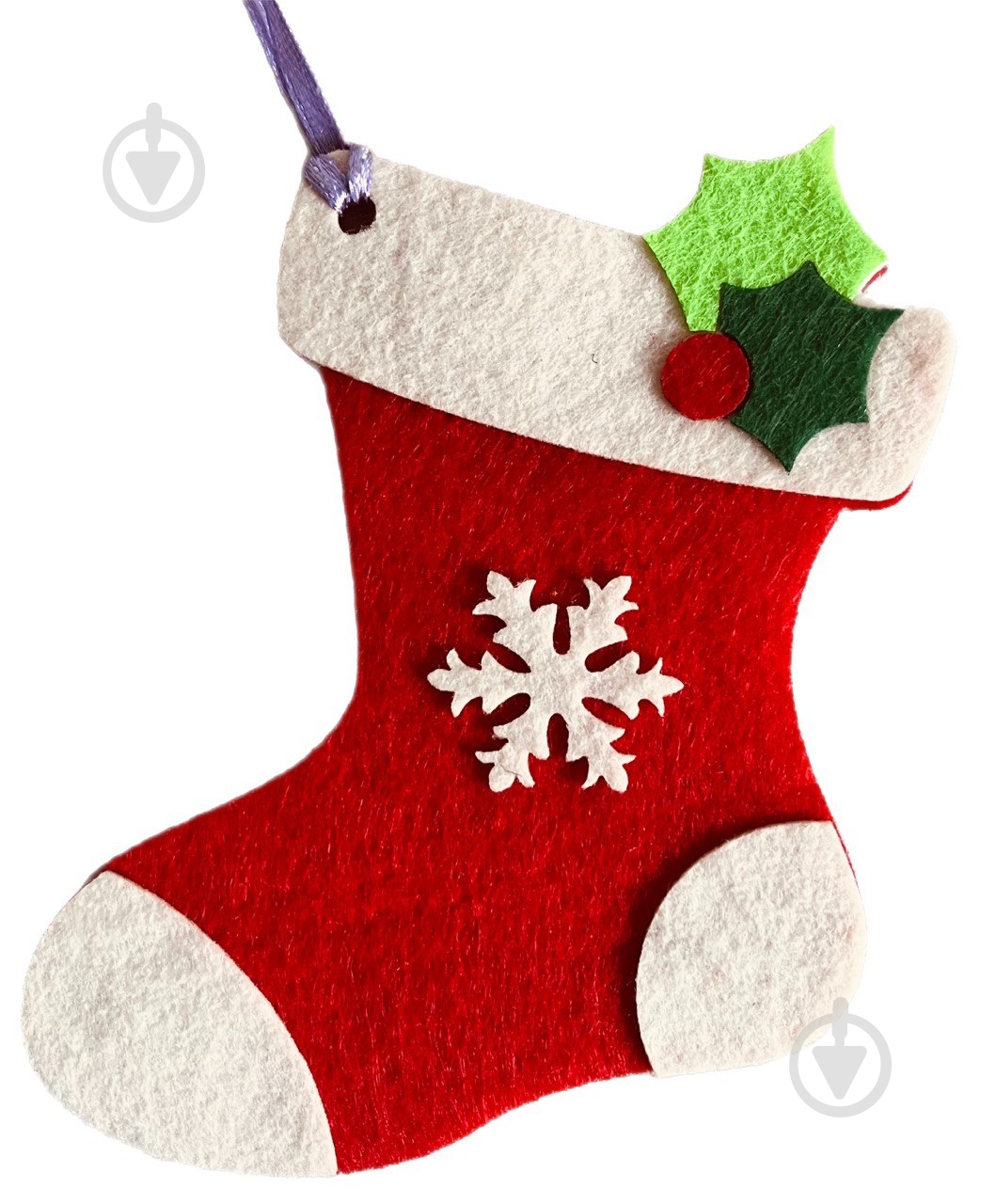 Подвеска фетровая Аплі Краплі Сапожек 11 см красный - фото 1