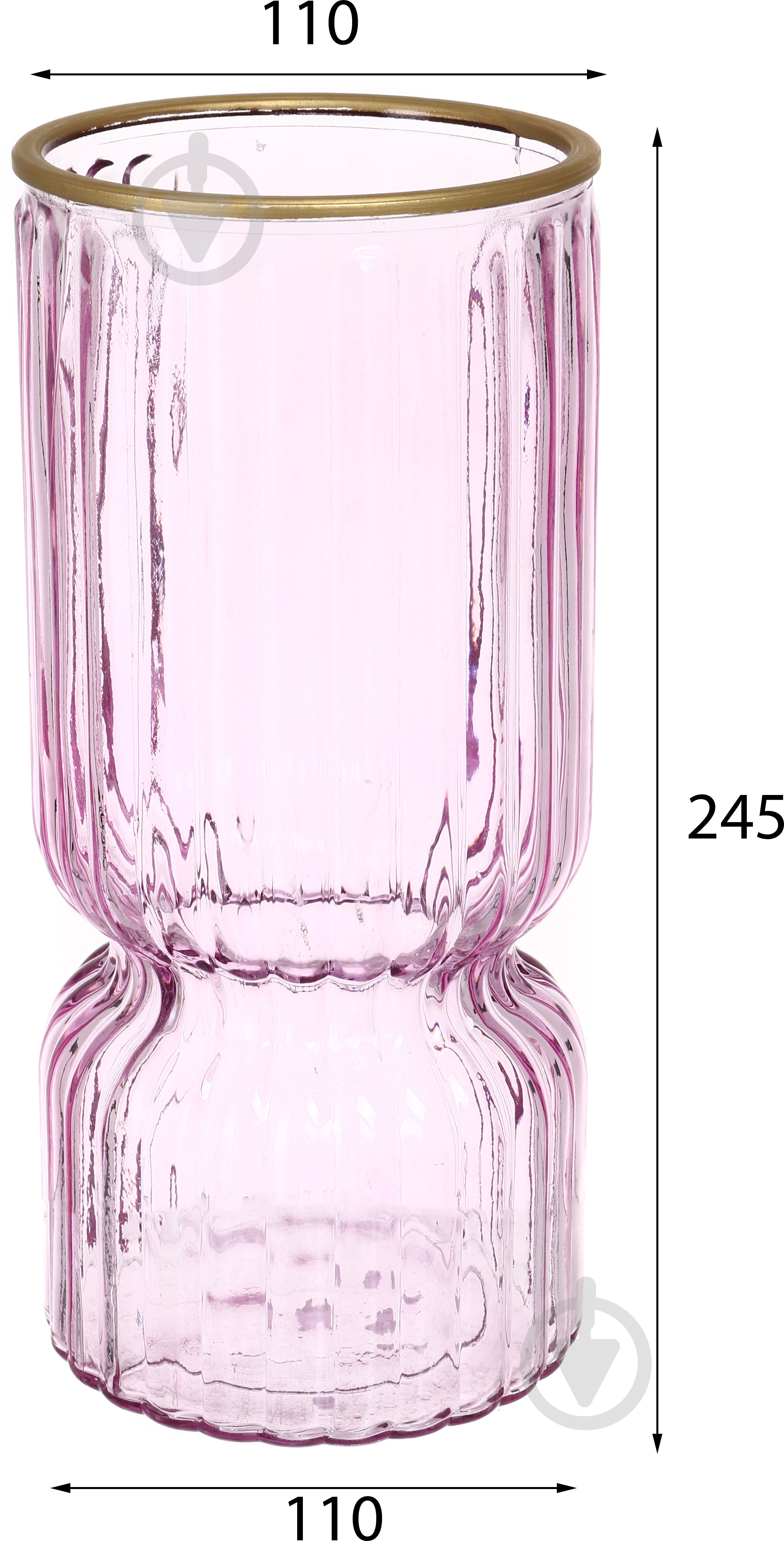 Ваза стеклянная Goblet розовая 25 см G-1 - фото 3 Ваза стеклянная Goblet розовая 25 см G-1 - фото 3