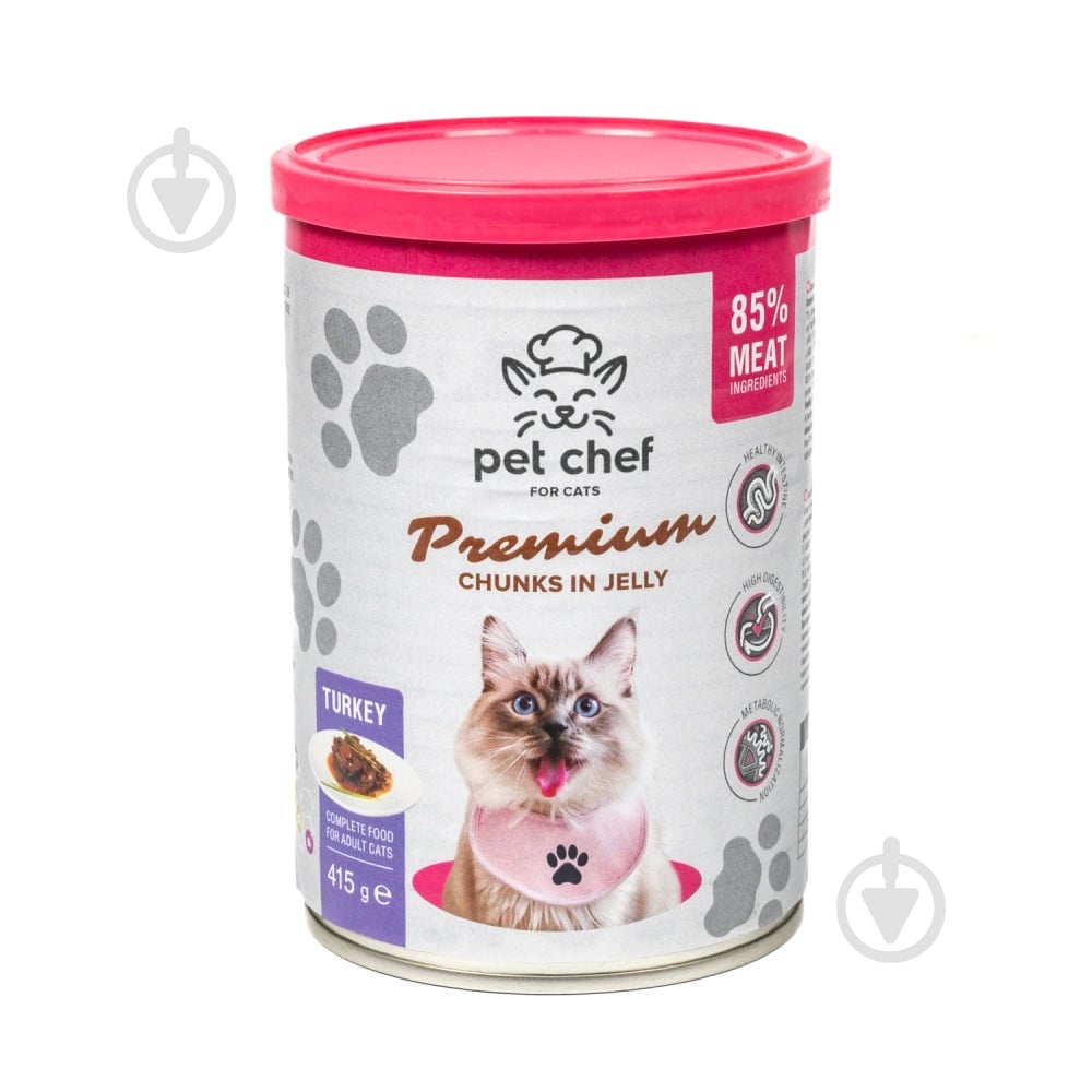 Консерва для котов Pet Chef с индейкой 415 г - фото 1