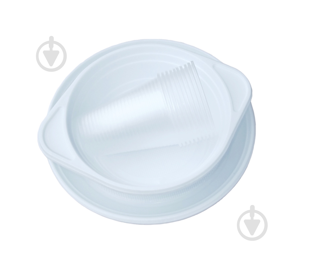 Набір посуду миска 10 шт., склянка 10 шт., тарілка 10 шт. Пластимир 10 шт. - фото 1 Набір посуду миска 10 шт., склянка 10 шт., тарілка 10 шт. Пластимир 10 шт. - фото 1