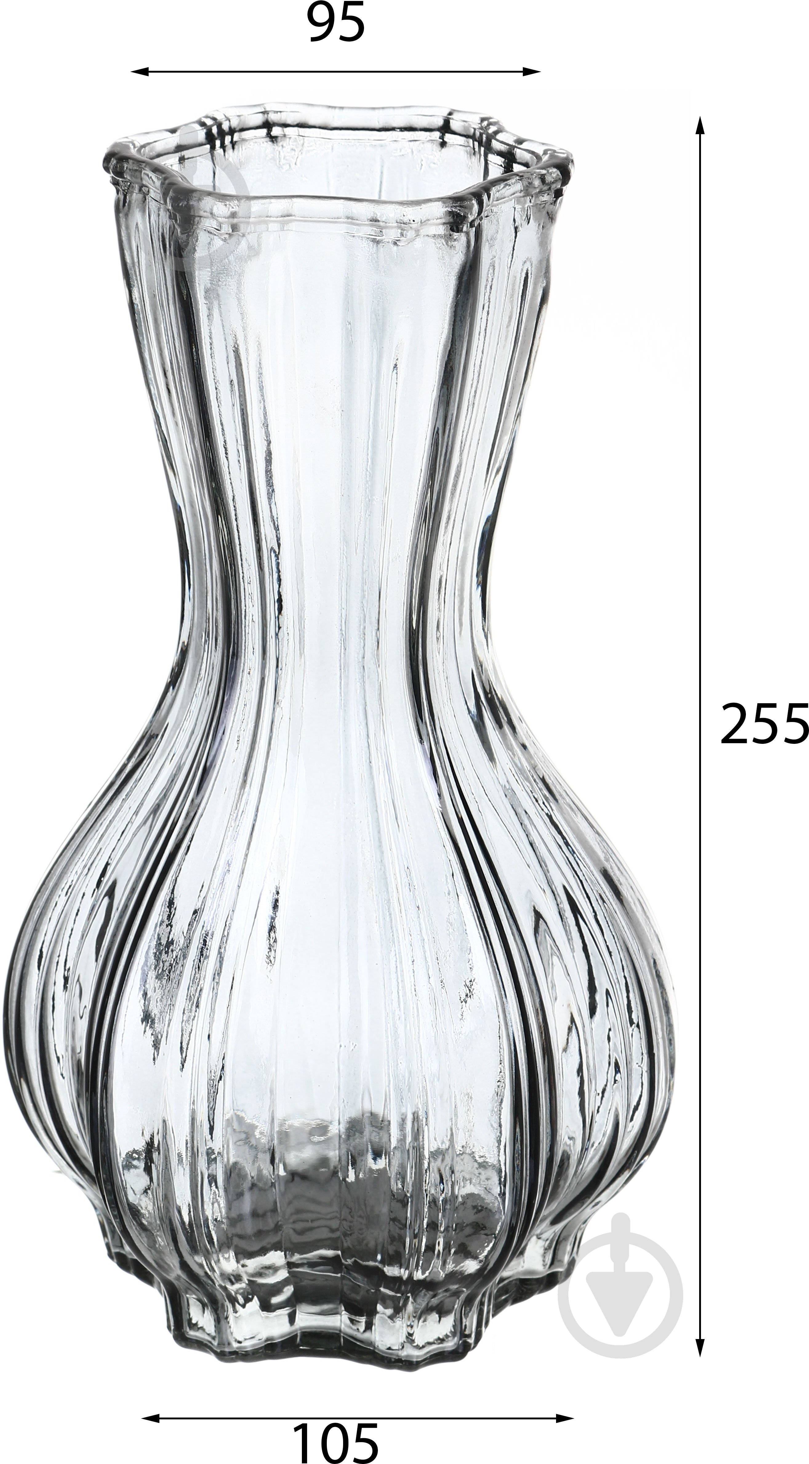 Ваза стеклянная Gradient серая 25 см G-5 - фото 3