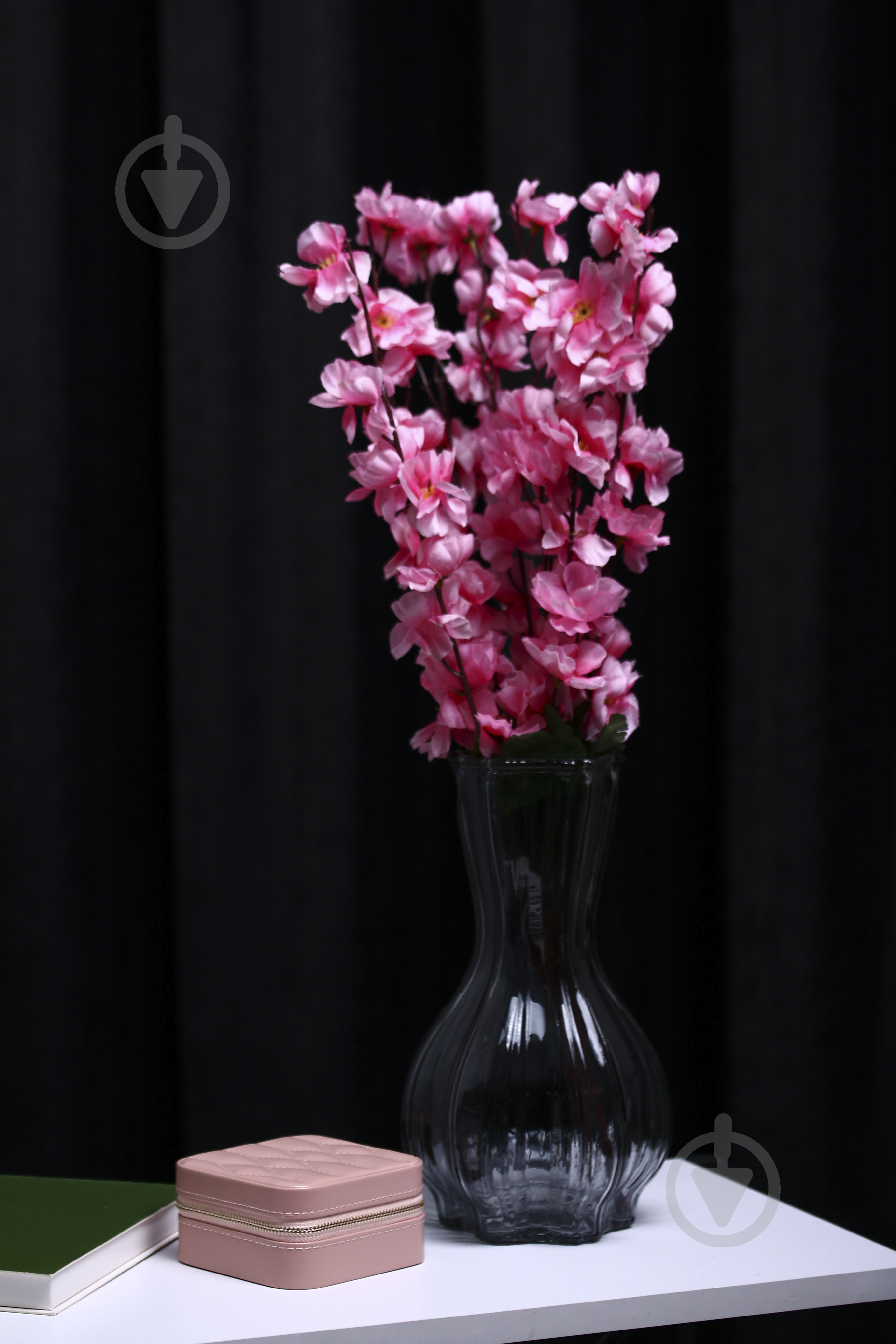 Ваза стеклянная Gradient серая 25 см G-5 - фото 4