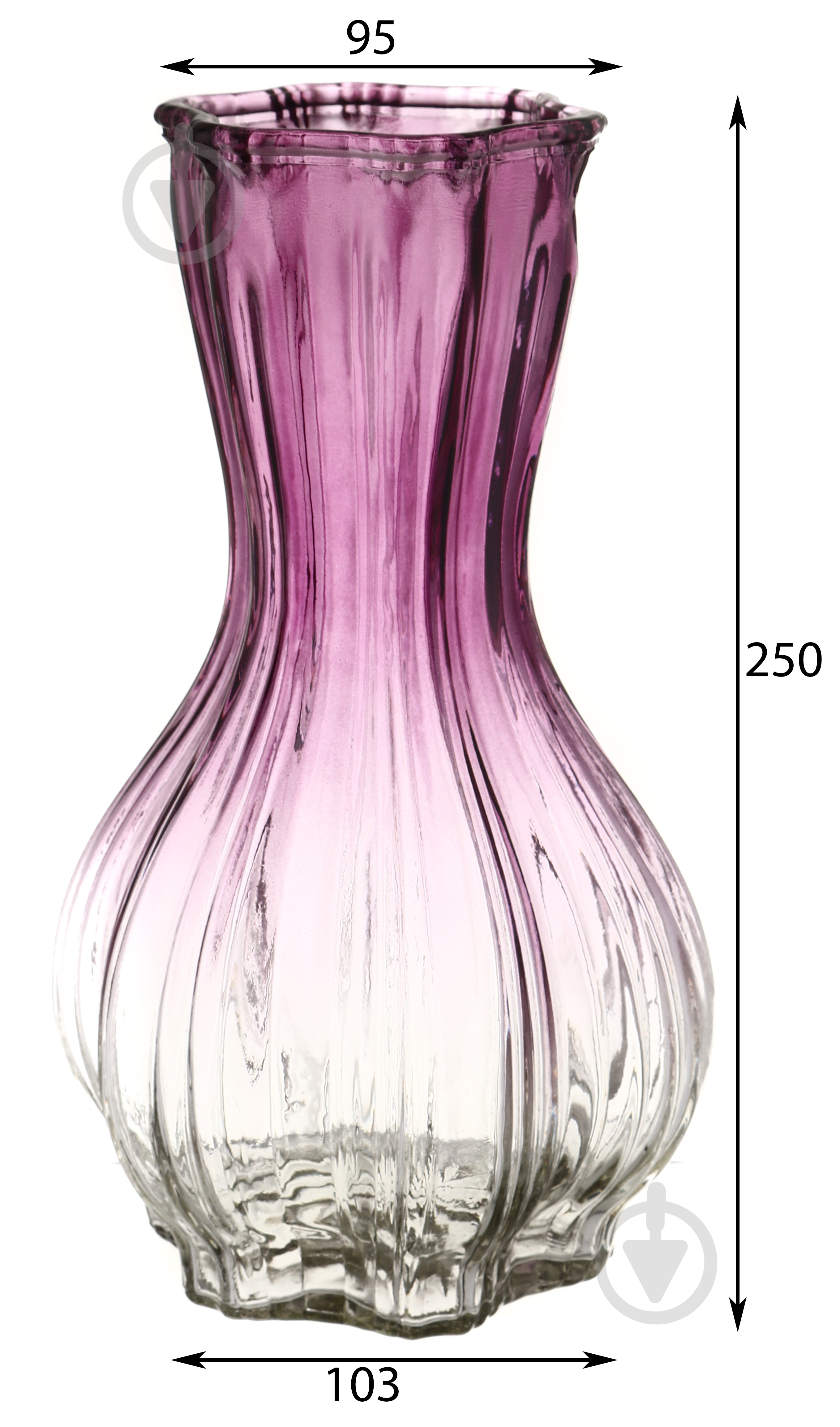 Ваза скляна Gradient G-4 рожева 25 см G-4 - фото 2 Ваза скляна Gradient G-4 рожева 25 см G-4 - фото 2