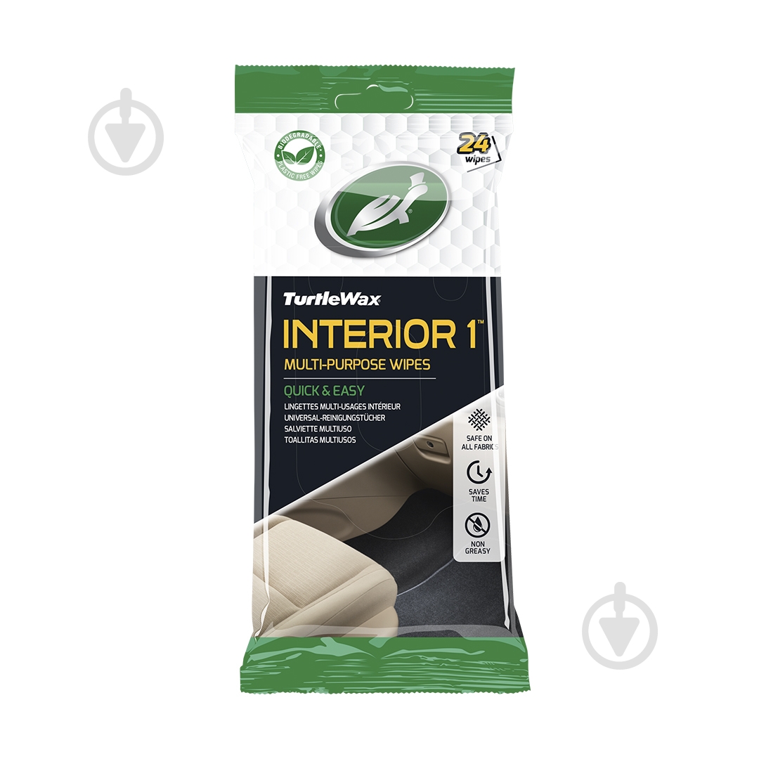 Серветка очисна для салону INTERIOR 1 WIPES TURTLE WAX 24 шт. - фото 1 Серветка очисна для салону INTERIOR 1 WIPES TURTLE WAX 24 шт. - фото 1