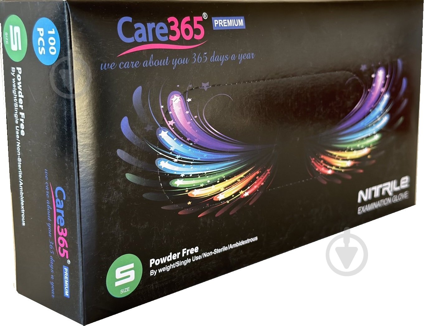 Перчатки медицинские Care365 одноразовые нитриловые чорные р. 7 (S) 100 шт./уп. - фото 2