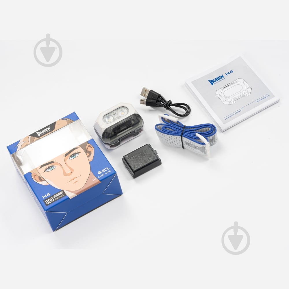Фонарик на голову Wuben 66м 800 Lm white H4 - фото 7 Фонарик на голову Wuben 66м 800 Lm white H4 - фото 7