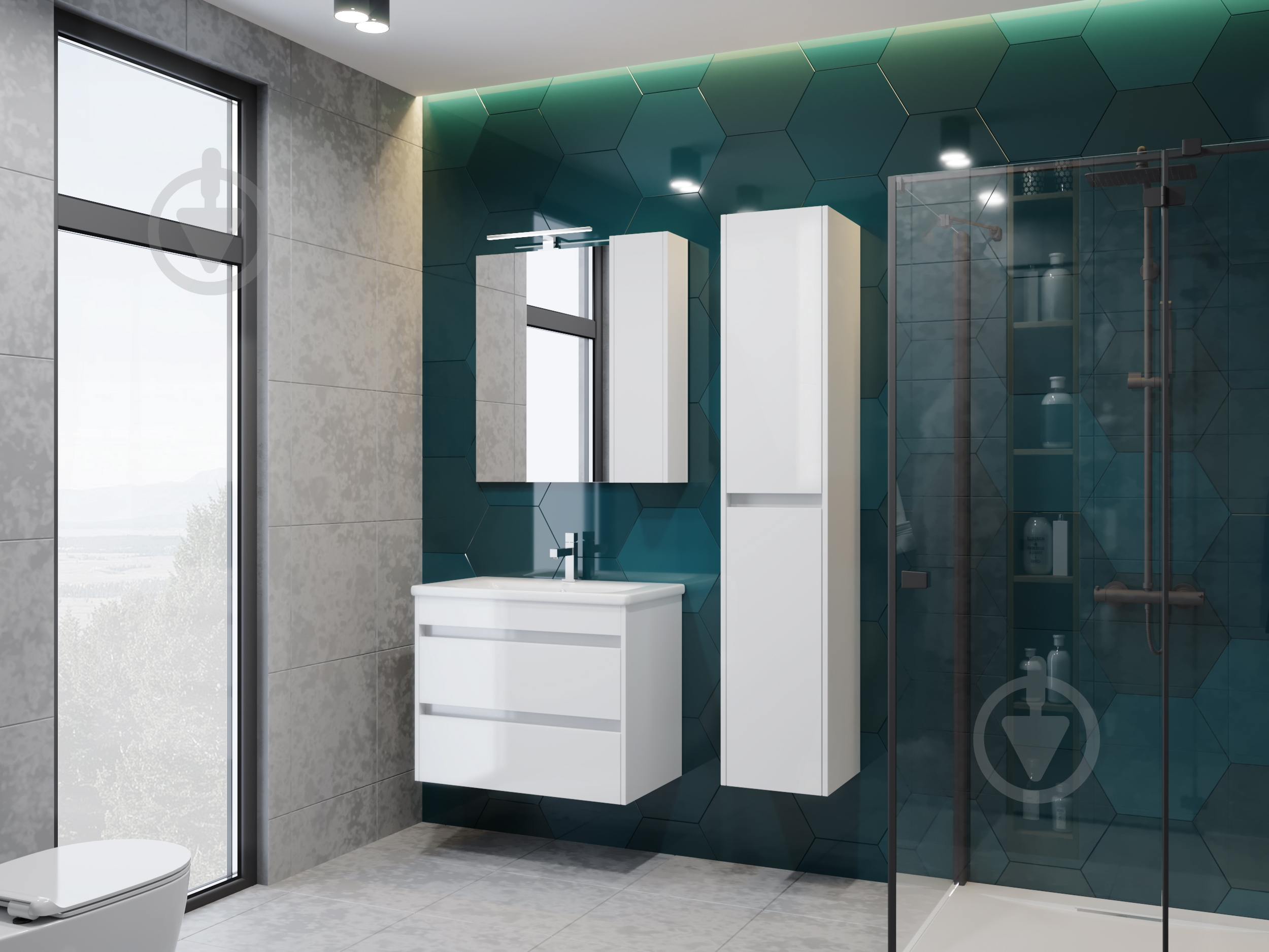 Шафа для ванної кімнати ЮВЕНТА Luton-170 білий - фото 3