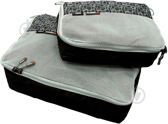Набор чехлов для одежды Packing Cubes 2 шт. black Caribee серый/черный - фото 1 Набор чехлов для одежды Packing Cubes 2 шт. black Caribee серый/черный - фото 1