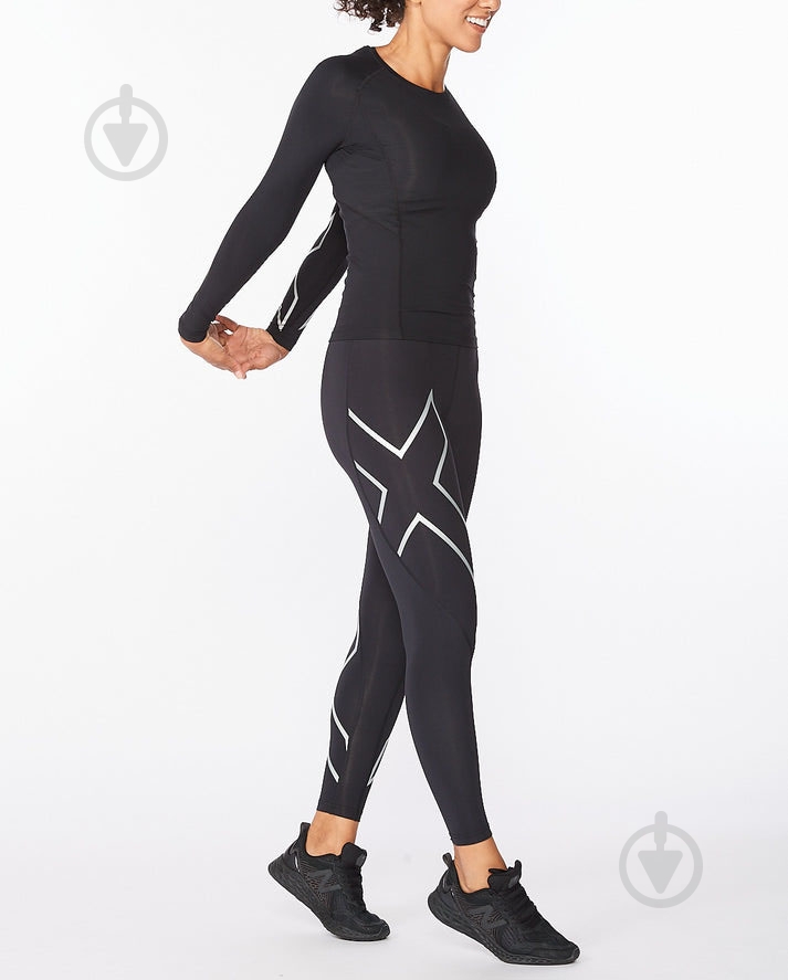 Футболка 2XU Core Compression Long Sleeve WA6401a_BLK/SIL р.S чорний - фото 4 Футболка 2XU Core Compression Long Sleeve WA6401a_BLK/SIL р.S чорний - фото 4