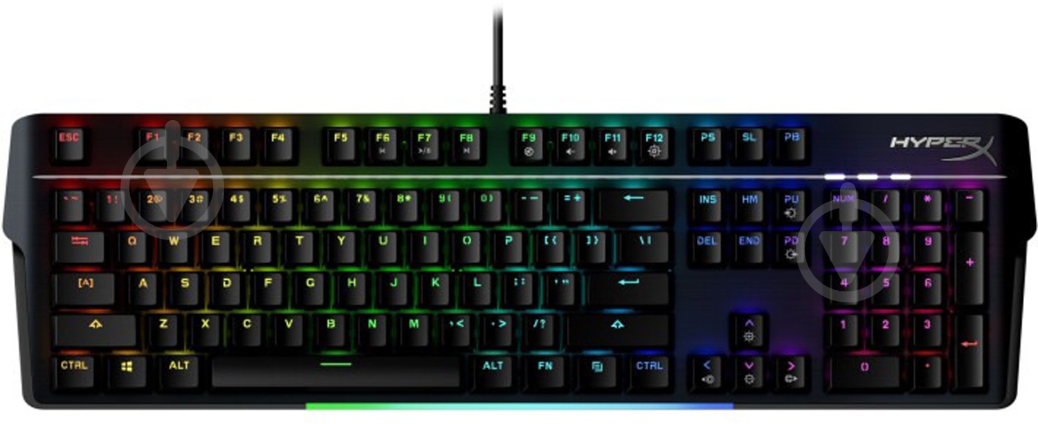 Клавіатура ігрова HyperX Alloy MKW100 USB (4P5E1AX#ACB) black - фото 1