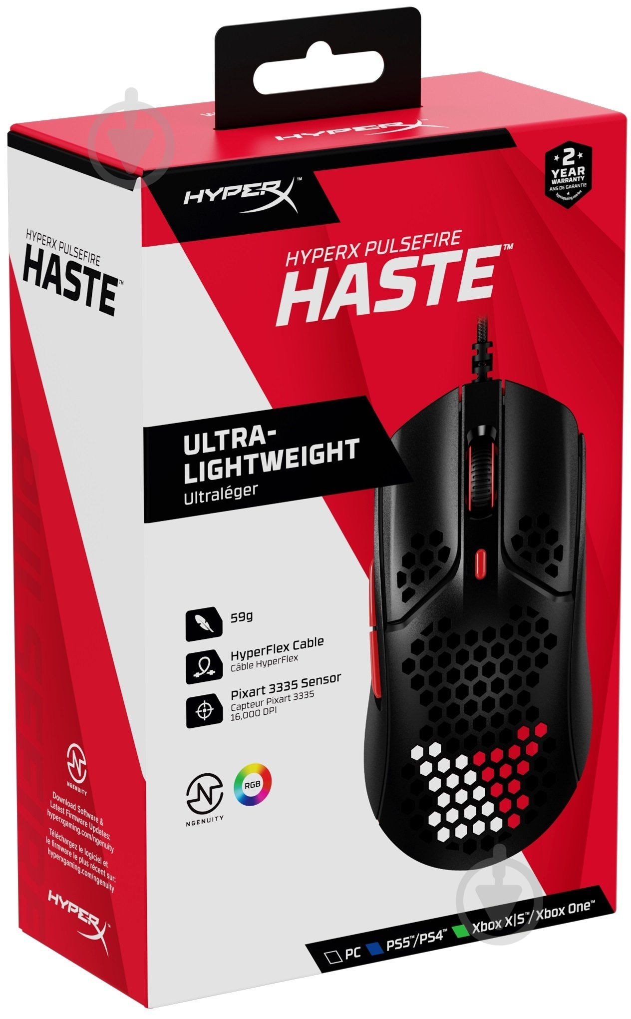 Мышь HyperX Pulsefire Haste USB black/red (4P5E3AA) - фото 9