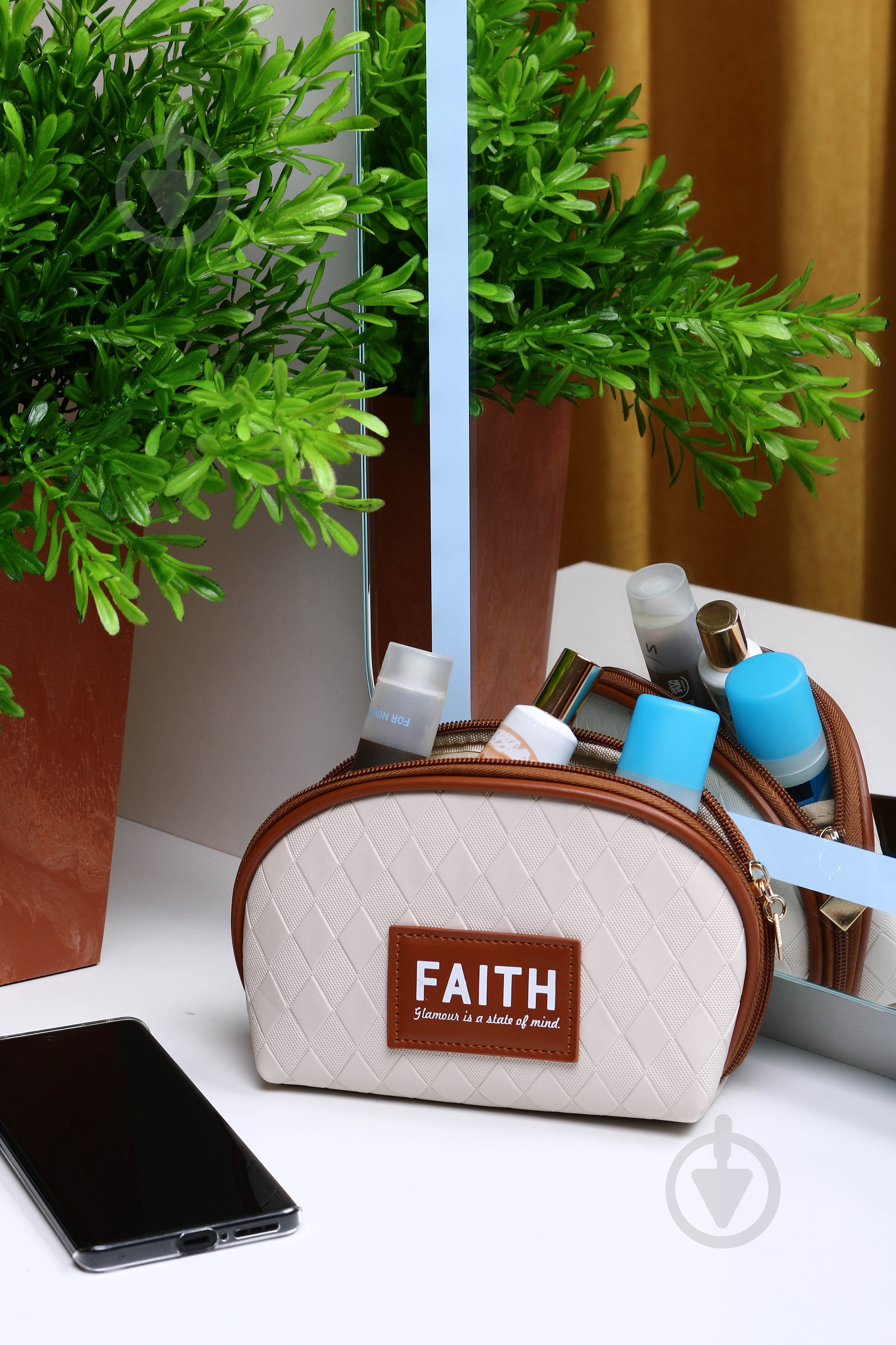 Косметичка Faith 17*7*12 см коричневая - фото 5