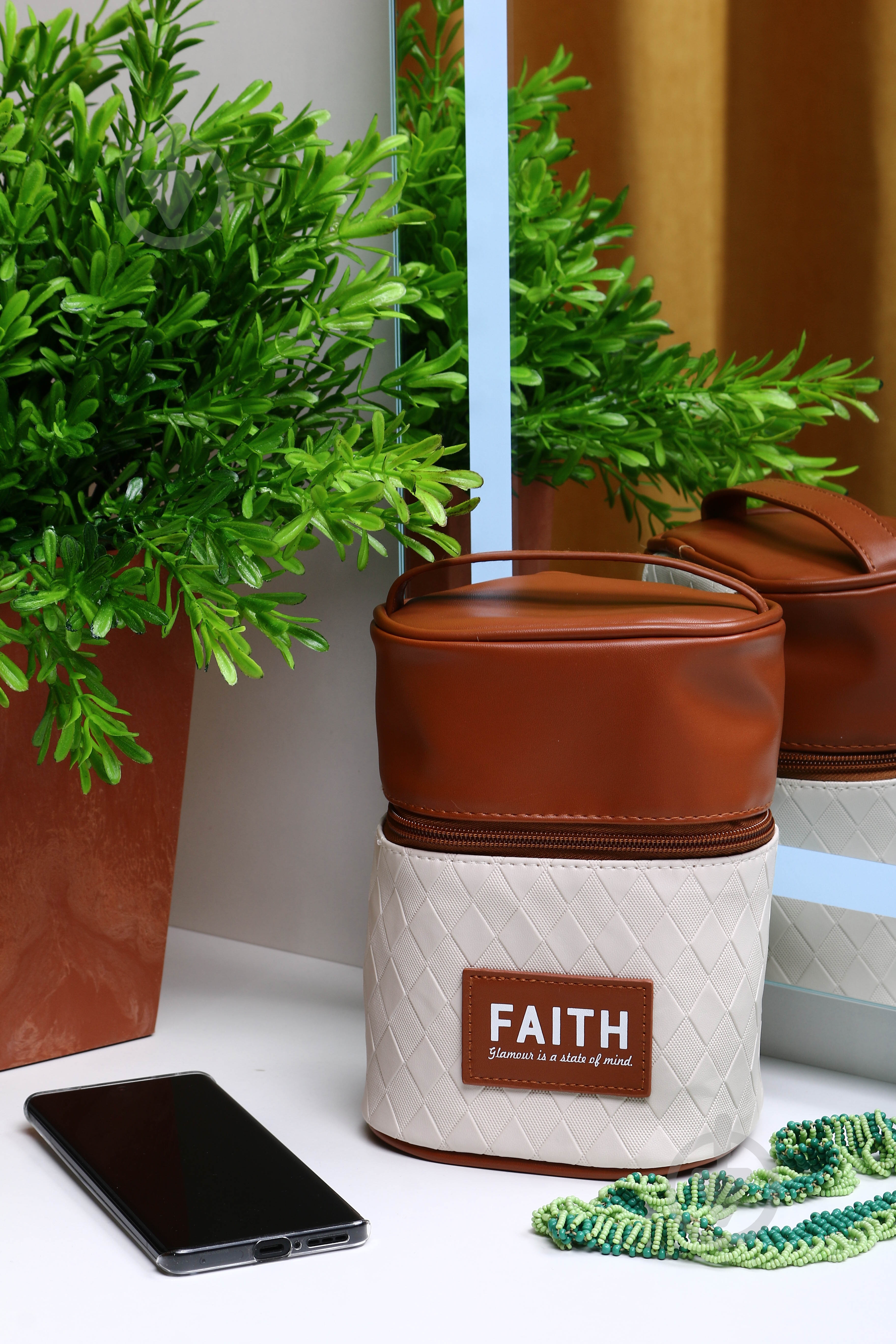Косметичка Faith 13.5*10*19 см коричневая - фото 5