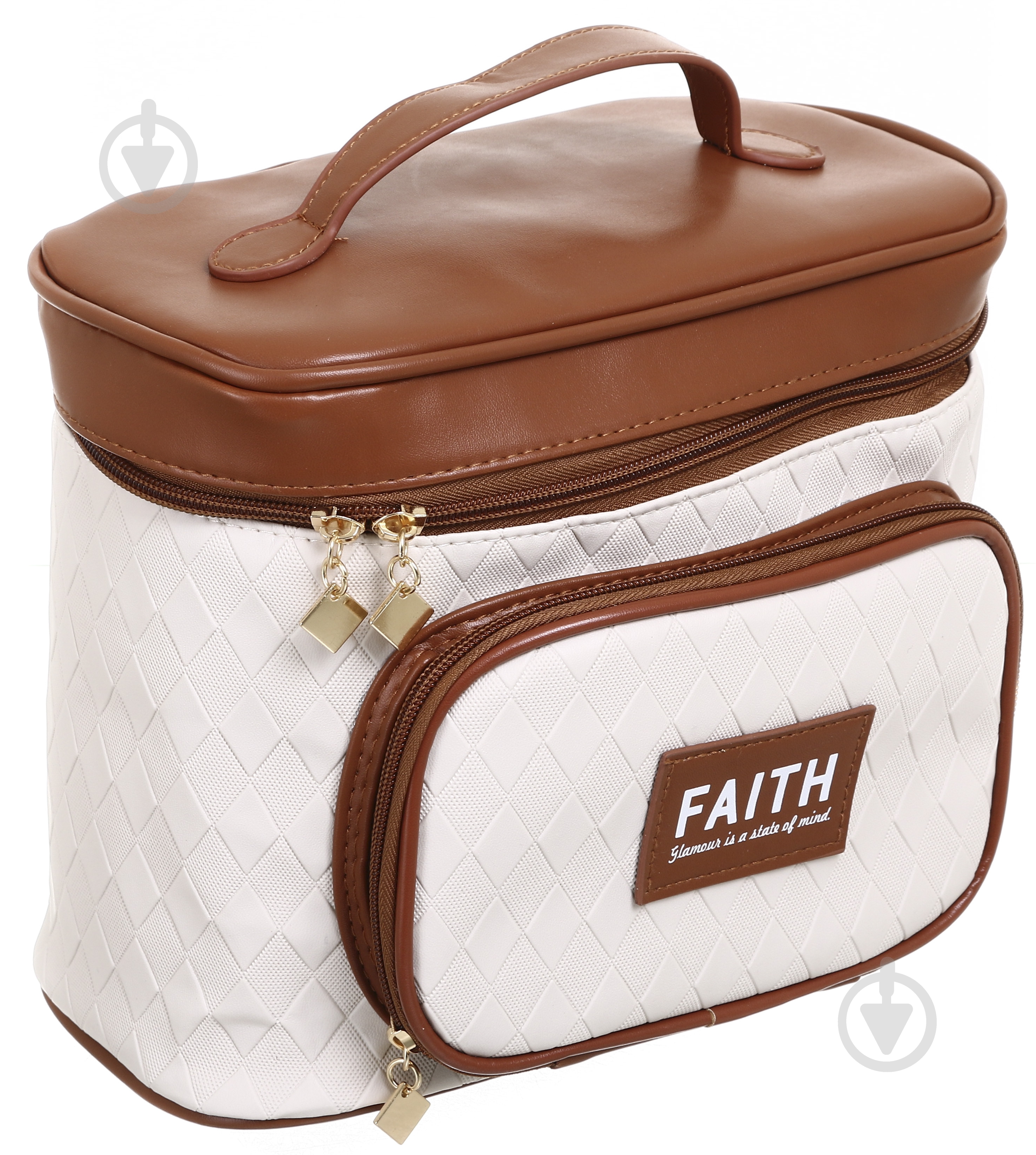 Косметичка Faith 24*13*20 см коричневая - фото 2