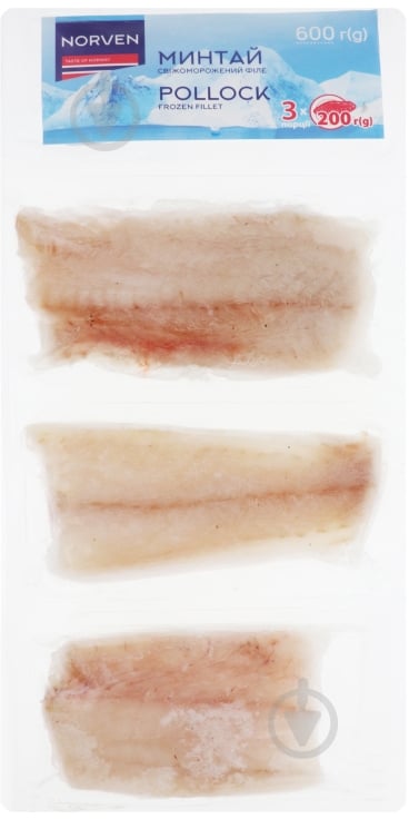 Минтай Norven филе на шкуре 3*200 г - фото 1