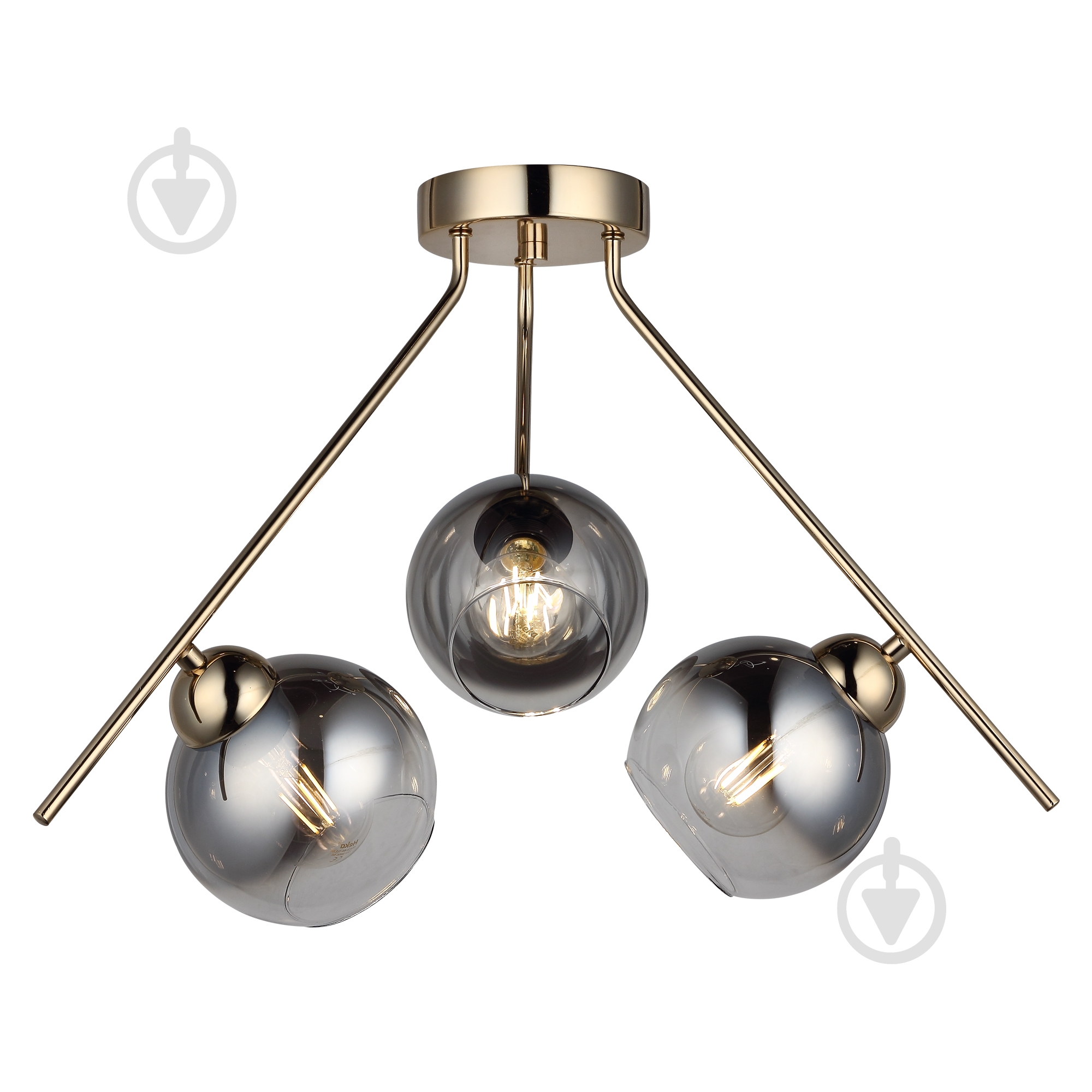 Люстра стельова Vio Concept Gemo 3x40 Вт Е27 золотий із сірим 1560-80-13 - фото 1 Люстра стельова Vio Concept Gemo 3x40 Вт Е27 золотий із сірим 1560-80-13 - фото 1