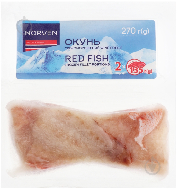 Окунь Norven филе на шкуре 2х135г - фото 1