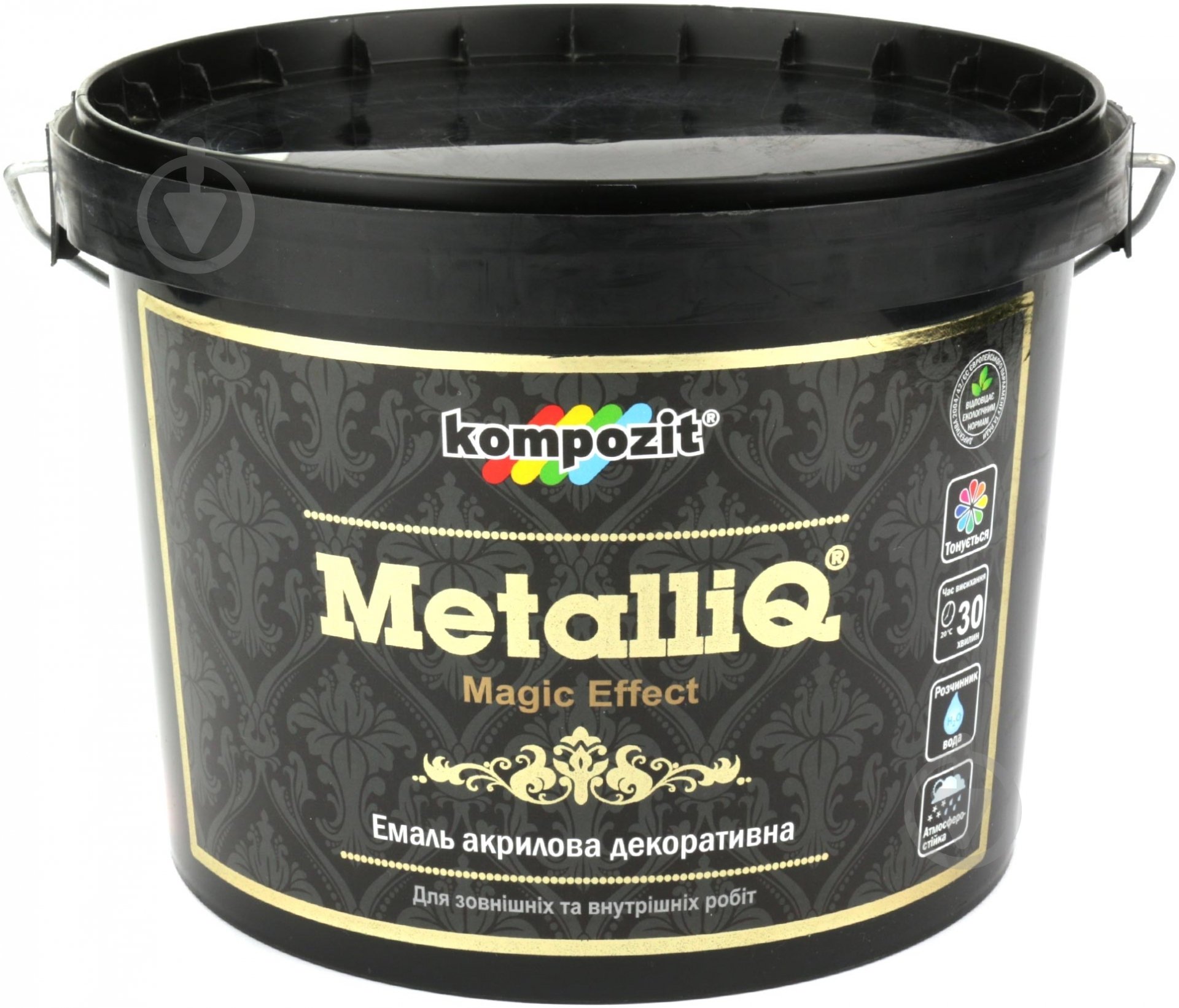 Эмаль акриловая MetalliQ Kompozit серебряный 3,02 л - фото 1
